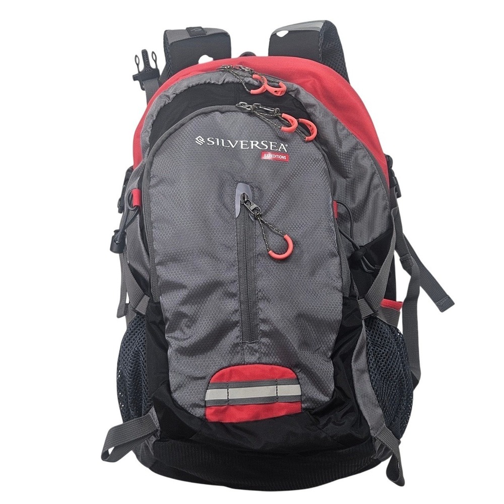 Silversea Expeditions Backpack Gray Red Hiking Outdoor Excusion Travel‎ Gear Bag